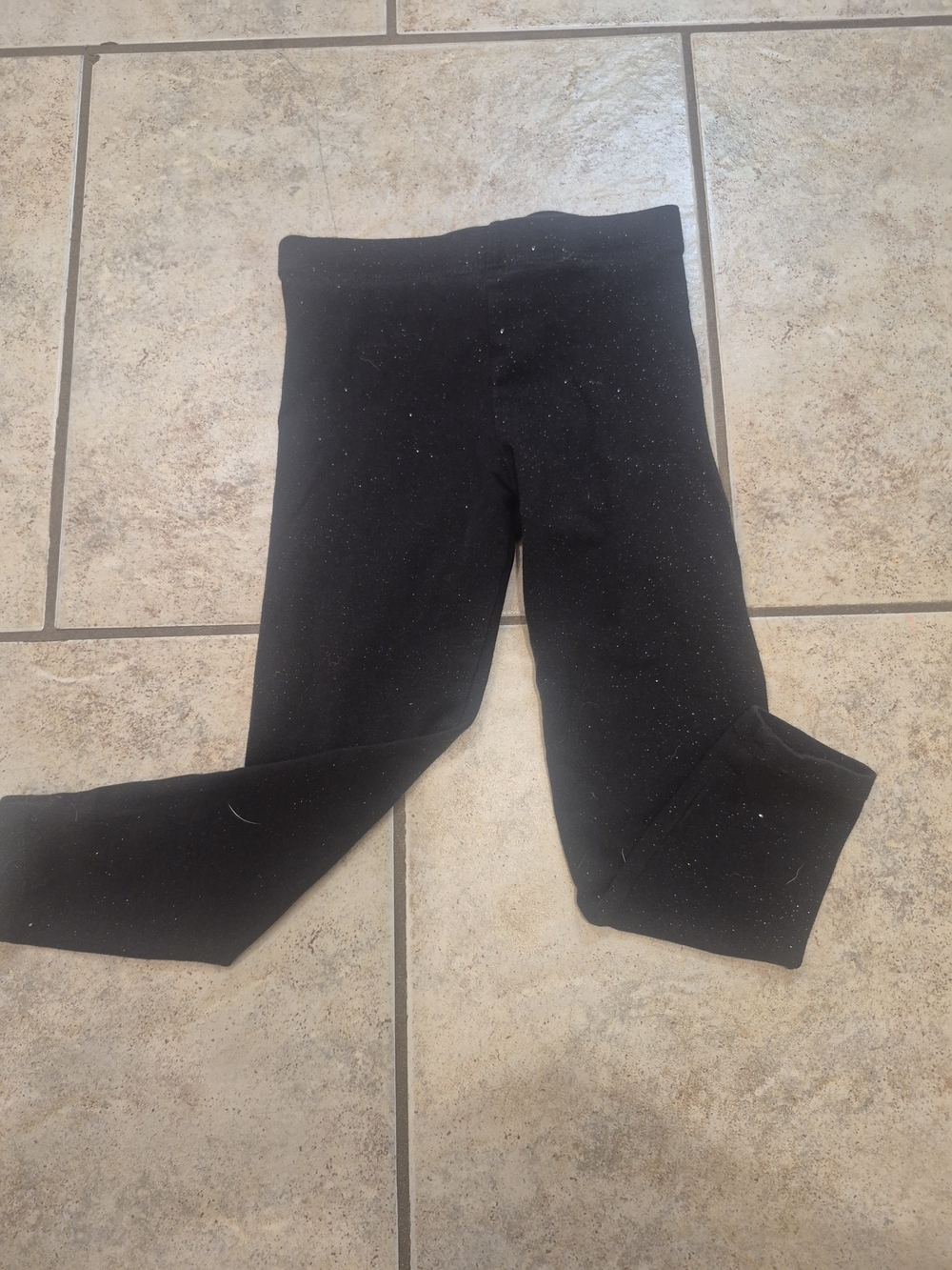Kids Black Glitter Leggings